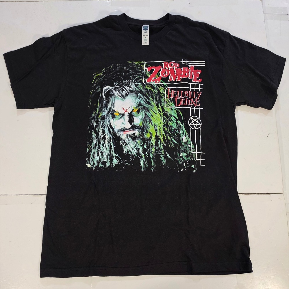 Rob Zombie Hellbilly Deluxe Black Graphic T-Shirt Mens Large H&U Apparel Regular
